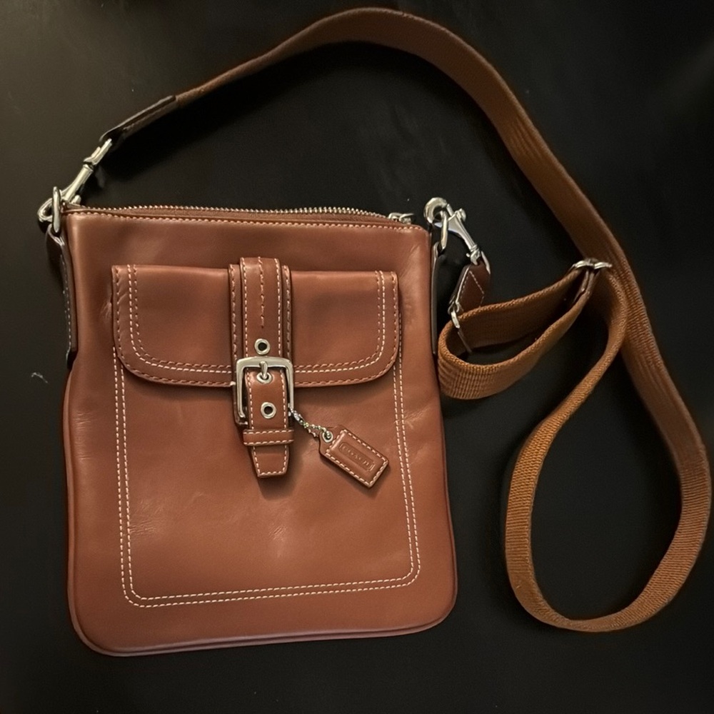 Brown Leather Coach Messenger Bag (open to offers)